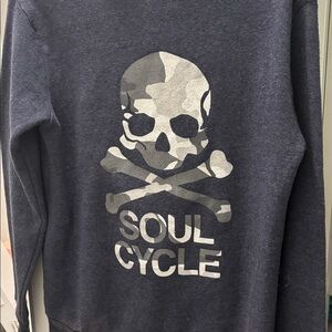 Soul cycle hoodie with camouflage skull and crossbones